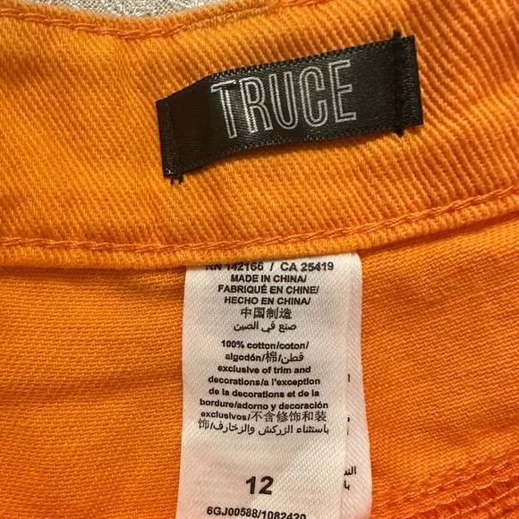 🔔TRUCE Stylish Orange Denim Shorts for 12 y.o. girl - Picture 4 of 4